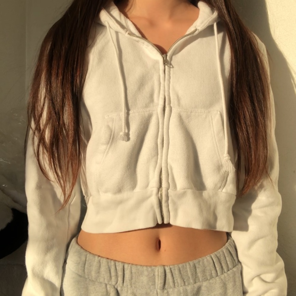 White Brandy Melville crystal hoodie